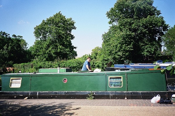 Me on Oak, my first narrowboat