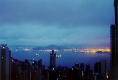 Dawn over Hong Kong Island and the harbour
