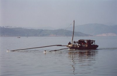 Halong Bay: a fishing trawler